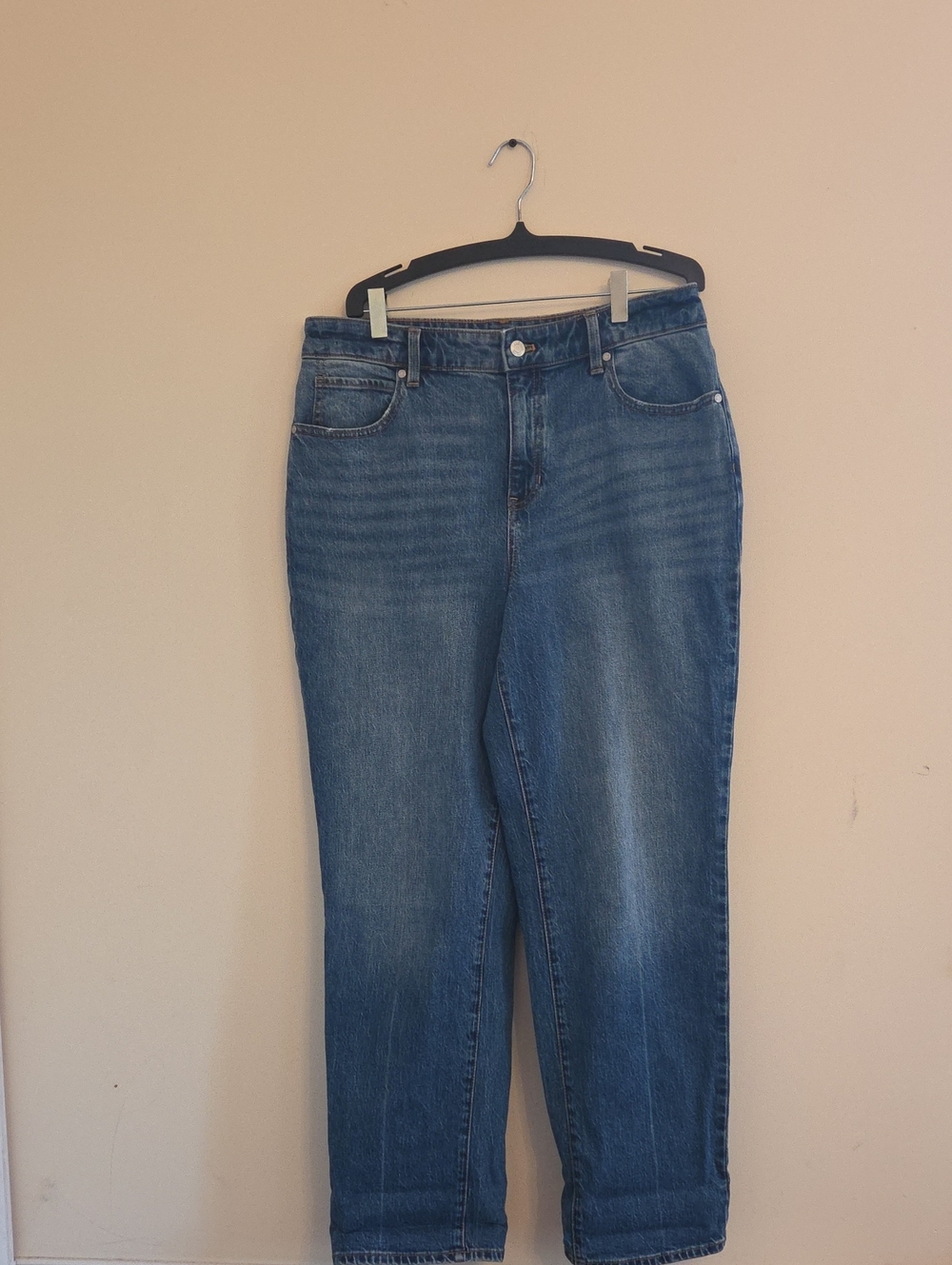 Talbots High-Rise Straight-Leg Jeans in Medium Blue